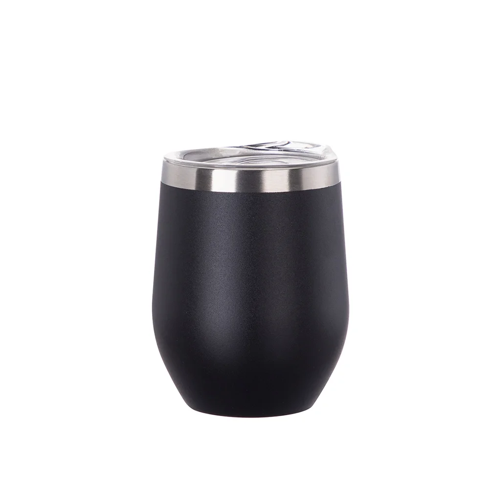 12oz/360ml Stainless Steel Stemless Cup (Powder Coated, Black) - image 1