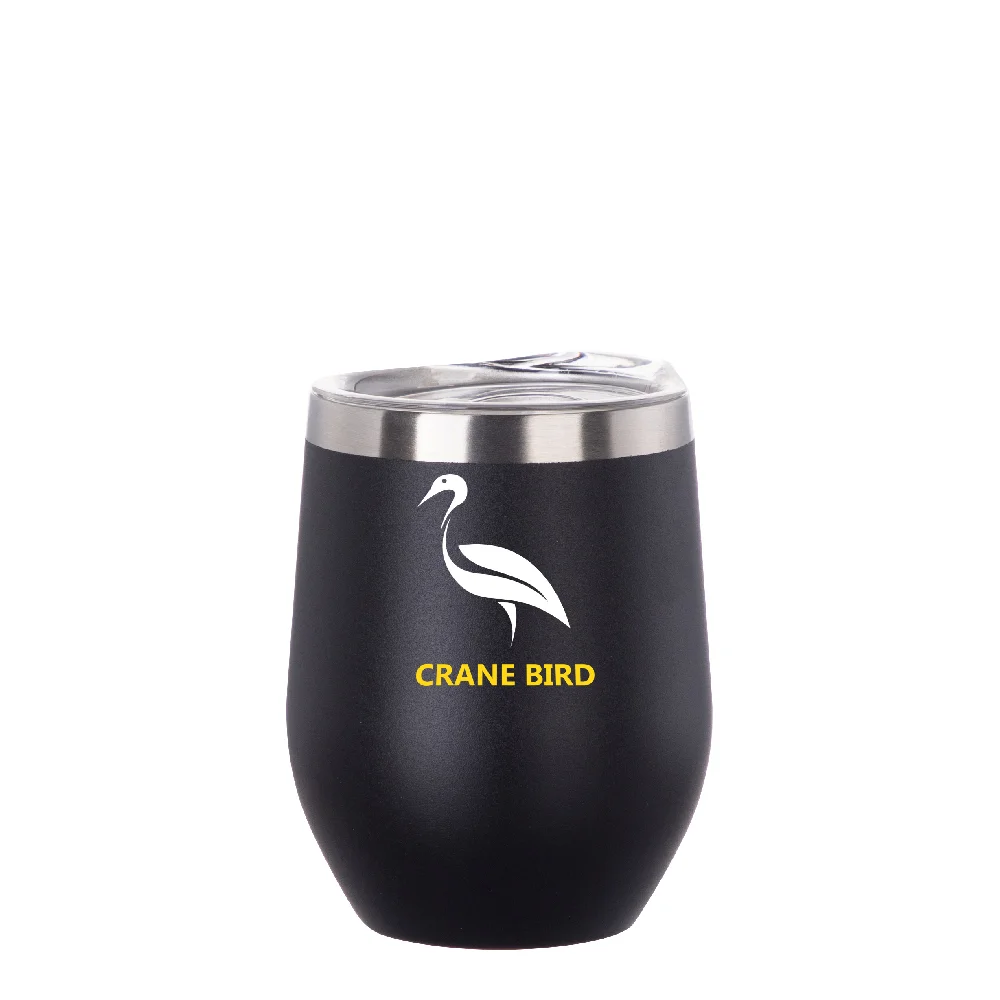 Powder Coated Stainless Steel Wine Glass(12OZ,Common Blank,Black) thumbnail 3