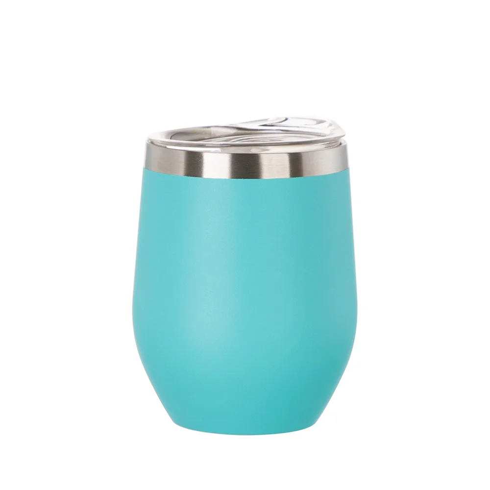 12oz/360ml Stainless Steel Stemless Cup (Powder Coated, Mint Green) thumbnail 1