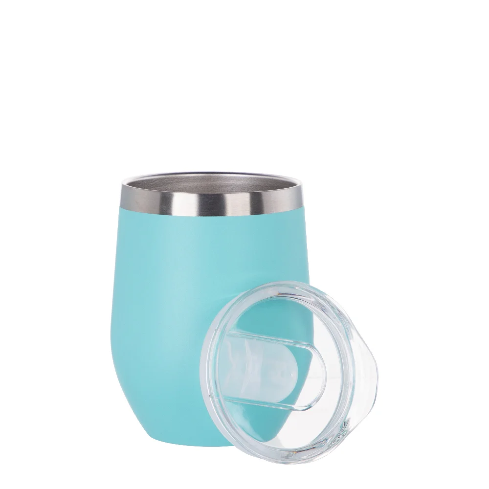 12oz/360ml Stainless Steel Wine Cup (Powder Coated, Mint Green) thumbnail 4