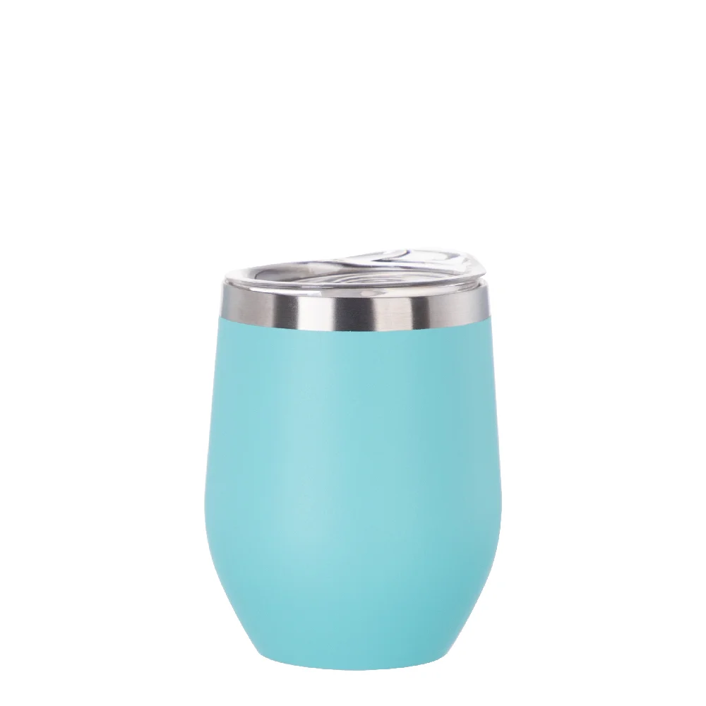 12oz/360ml Stainless Steel Wine Cup (Powder Coated, Mint Green)
