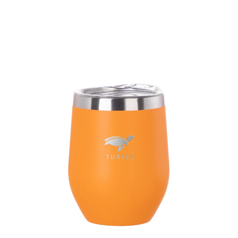 12oz/360ml Stainless Steel Wine Cup (Powder Coated, Orange)