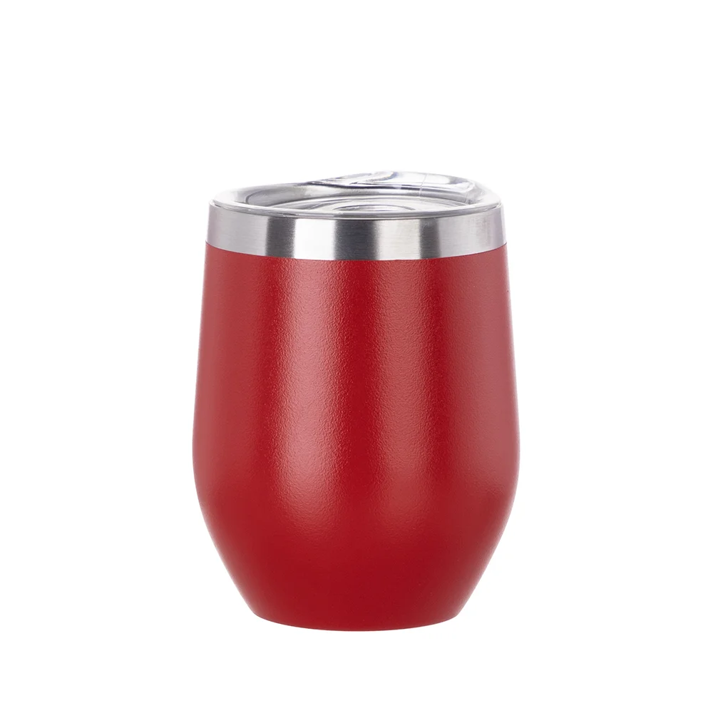 12oz/360ml Stainless Steel Stemless Cup (Powder Coated, Red) - image 1