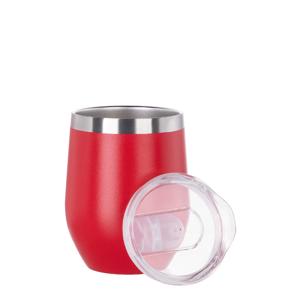 12oz/360ml Stainless Steel Wine Cup (Powder Coated, Red) thumbnail 4