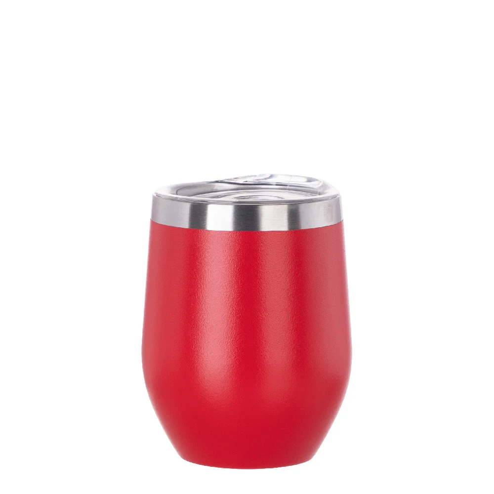 12oz/360ml Stainless Steel Wine Cup (Powder Coated, Red)
