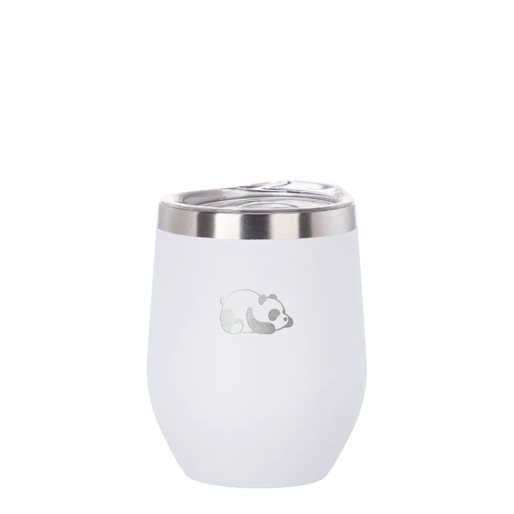 12oz/360ml Stainless Steel Wine Cup (Powder Coated, White)