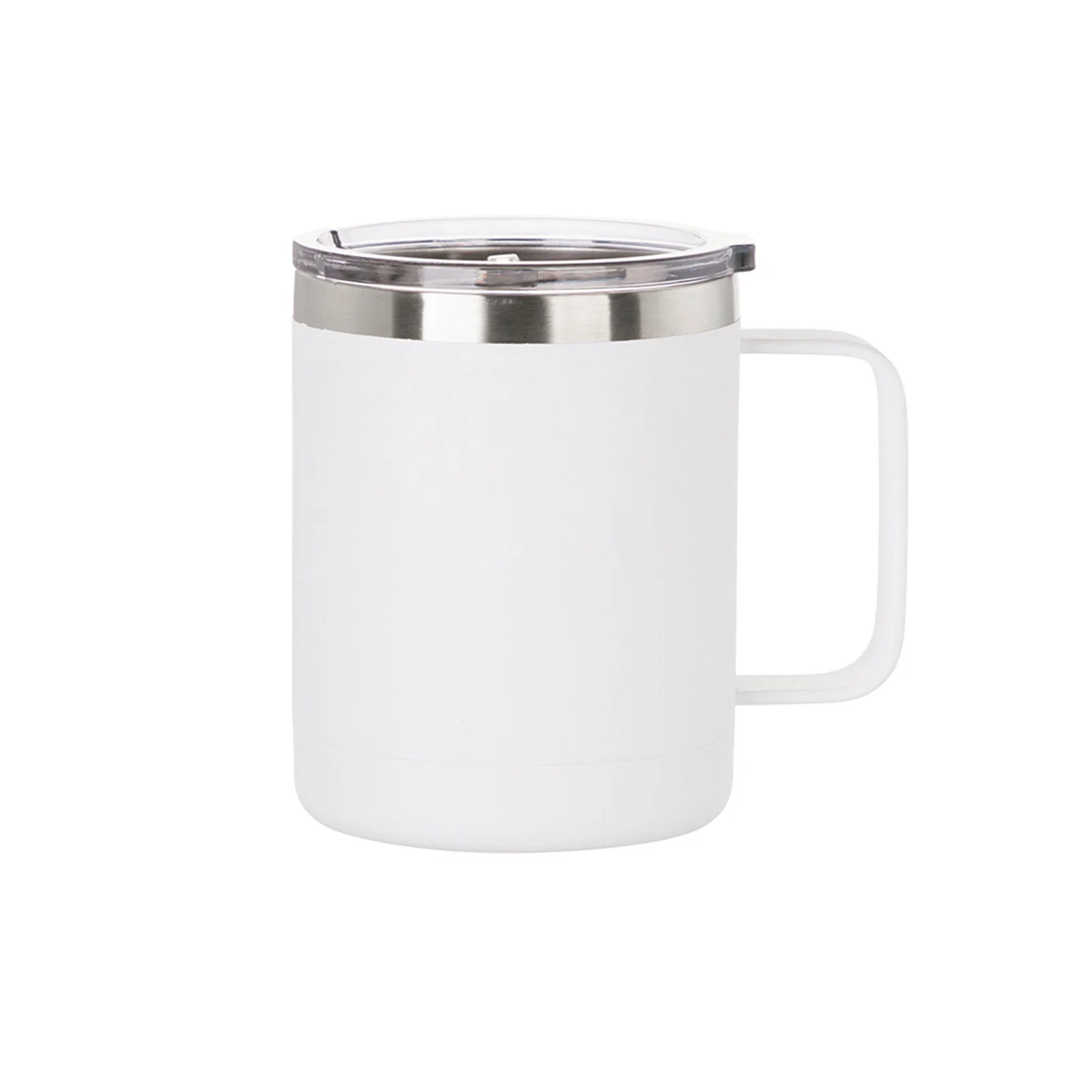 10oz/300ml Stainless Steel Coffee Cup (Sublimation, Matt White) thumbnail 1