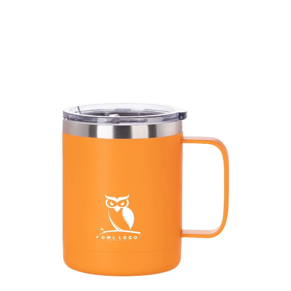 10oz/300ml Stainless Steel Coffee Cup (Powder Coating Orange) thumbnail 3