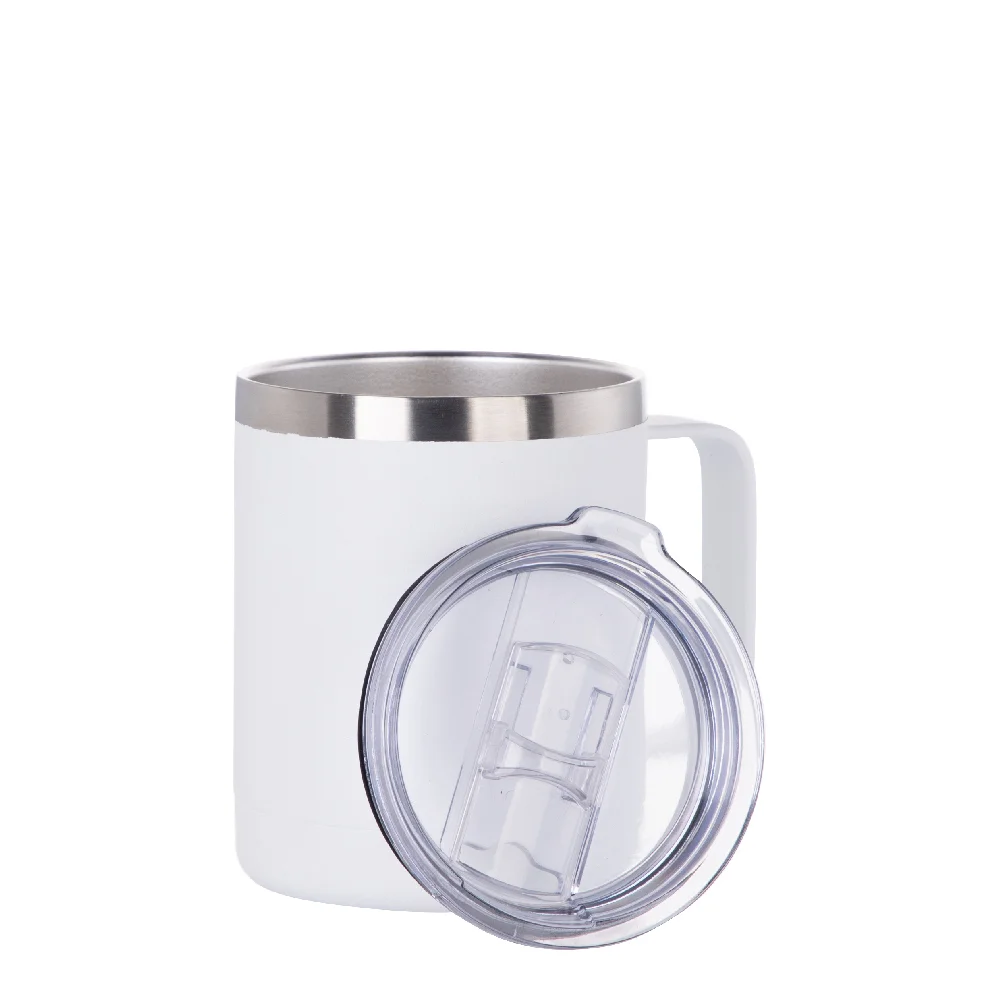 10oz/300ml Stainless Steel Coffee Cup (Powder Coating White) thumbnail 3