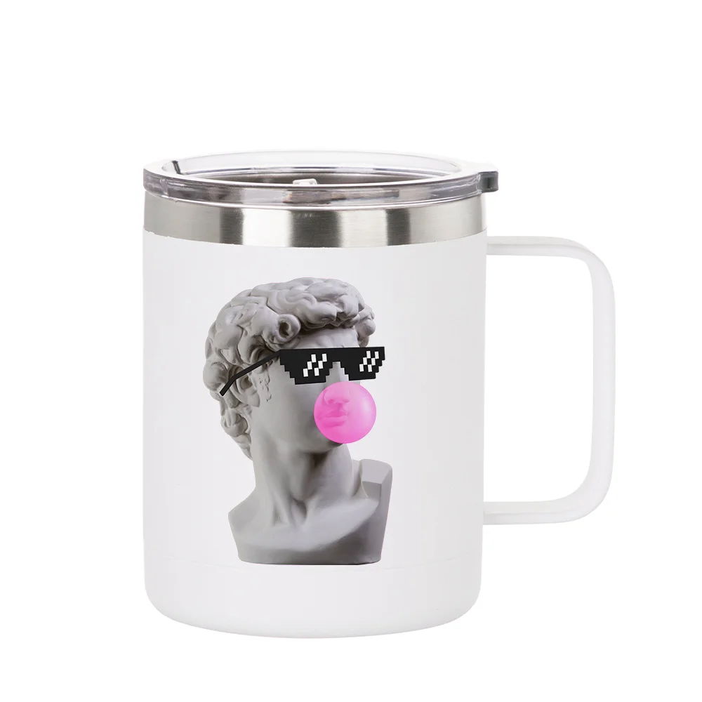 10oz/300ml Stainless Steel Coffee Cup (Powder Coating White) thumbnail 4