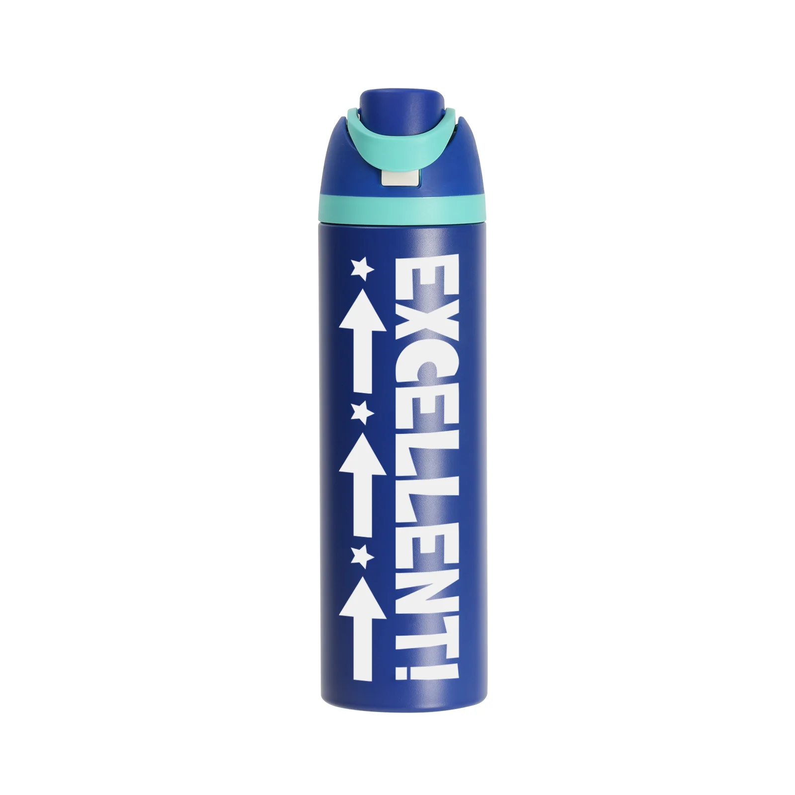 32oz 960ml Stainless Steel Water Bottle with Sip Spout and Push-button Lid with Lock (Powder Coated, Dark Blue) thumbnail 2