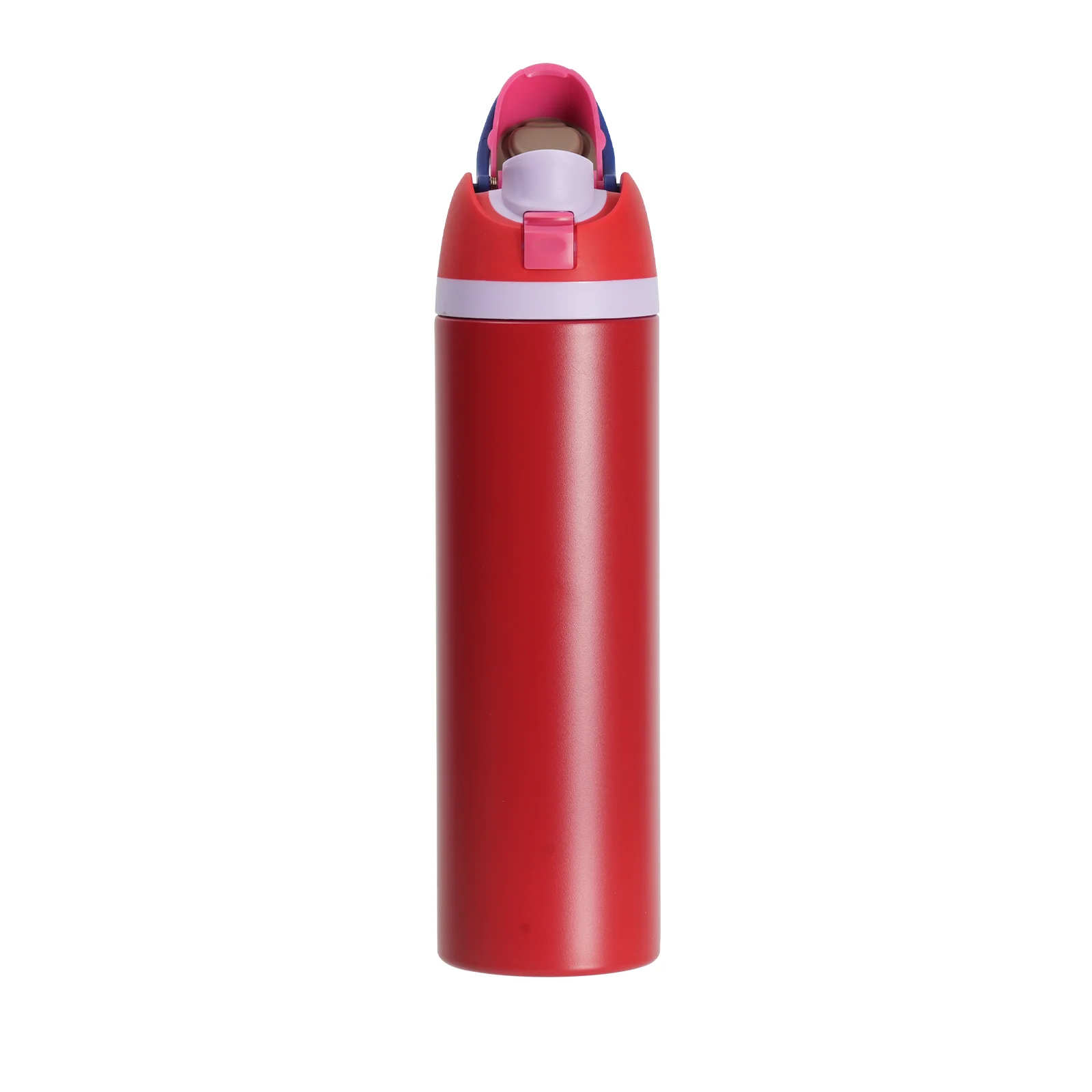 32oz 960ml Stainless Steel Water Bottle with Sip Spout and Push-button Lid with Lock (Powder Coated, Red) thumbnail 4