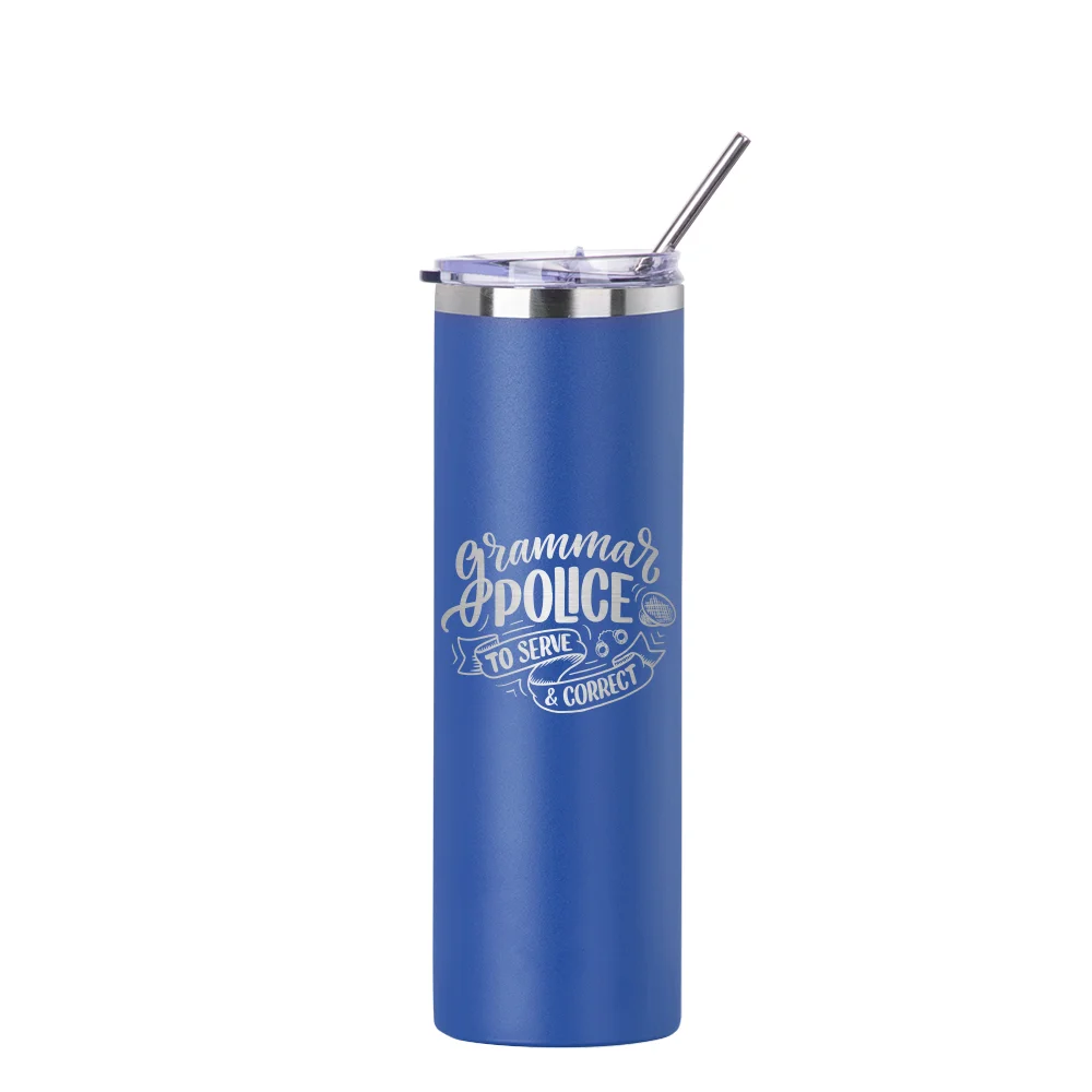 30oz/900ml Stainless Steel Tumbler with Straw & Lid (Powder Coated, Dark Blue) thumbnail 2