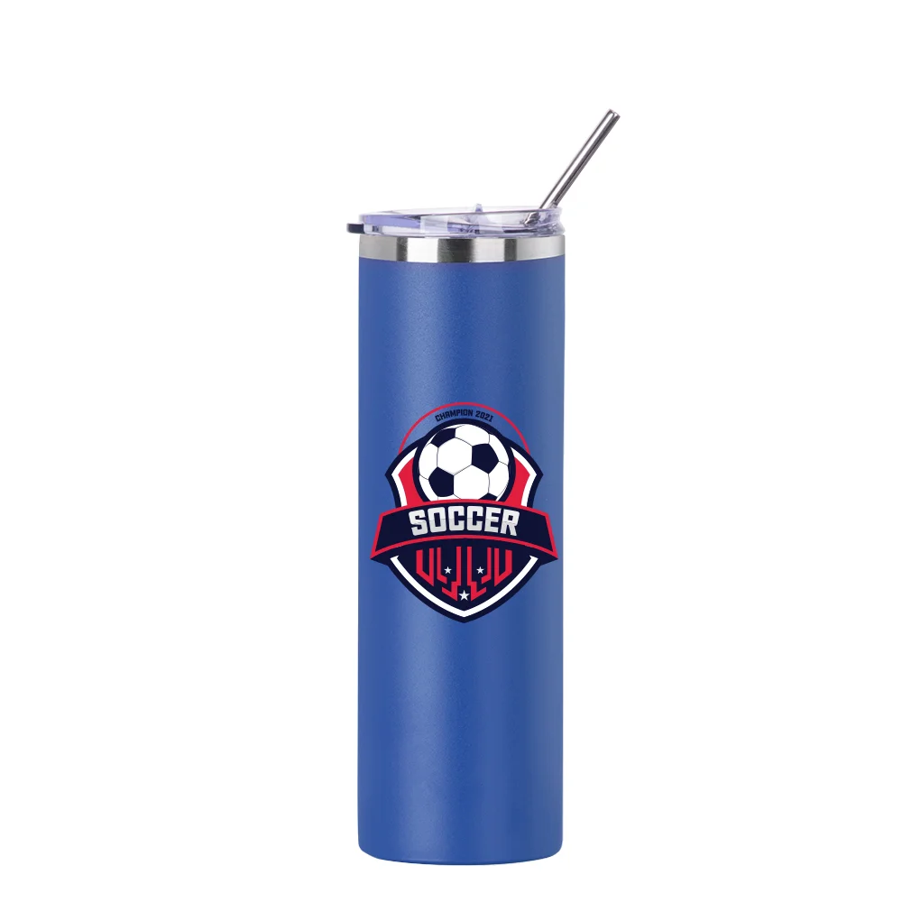 30oz/900ml Stainless Steel Tumbler with Straw & Lid (Powder Coated, Dark Blue) thumbnail 3