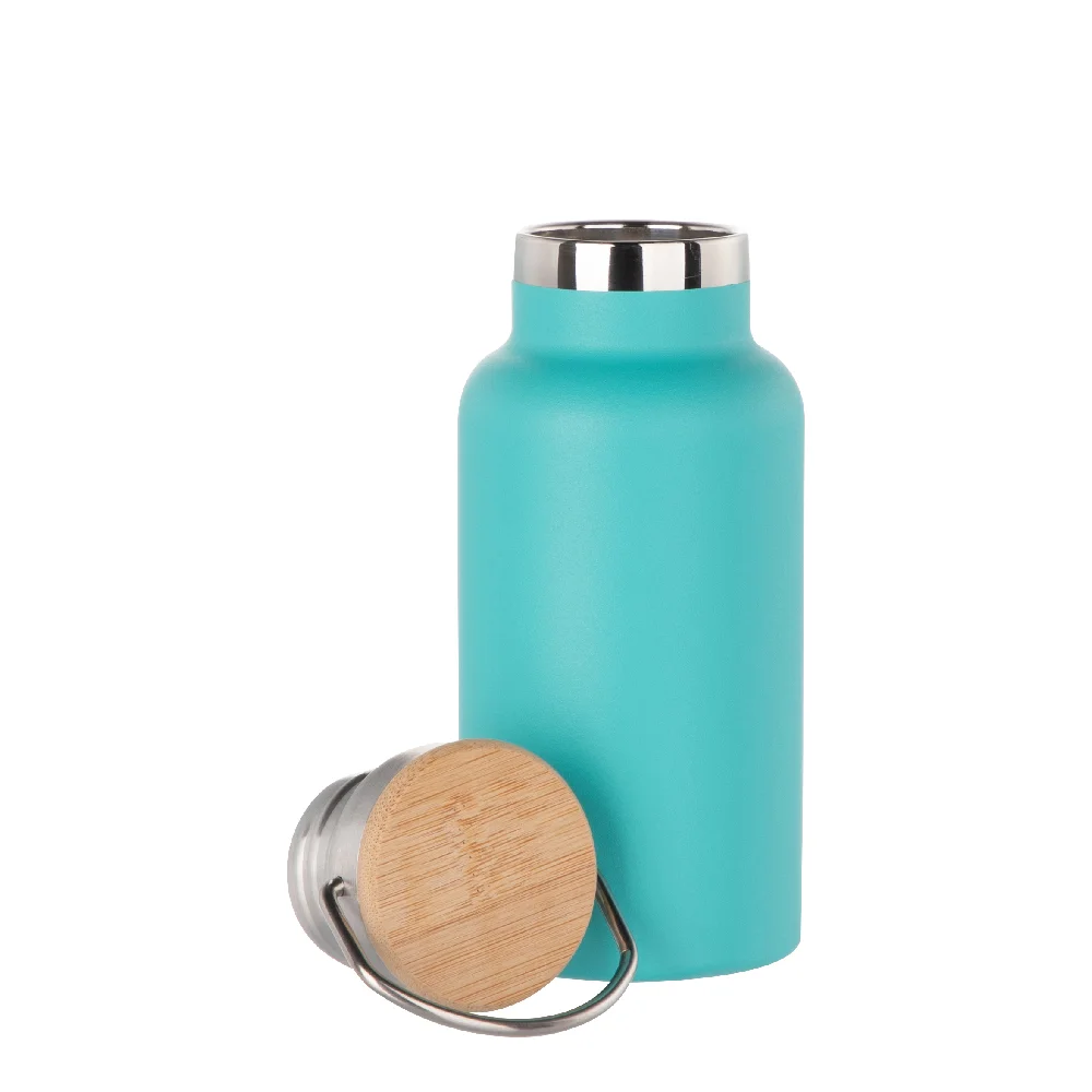 350ml Insulated Sports Water Bottle with Bamboo Lid (Mint Green) thumbnail 4