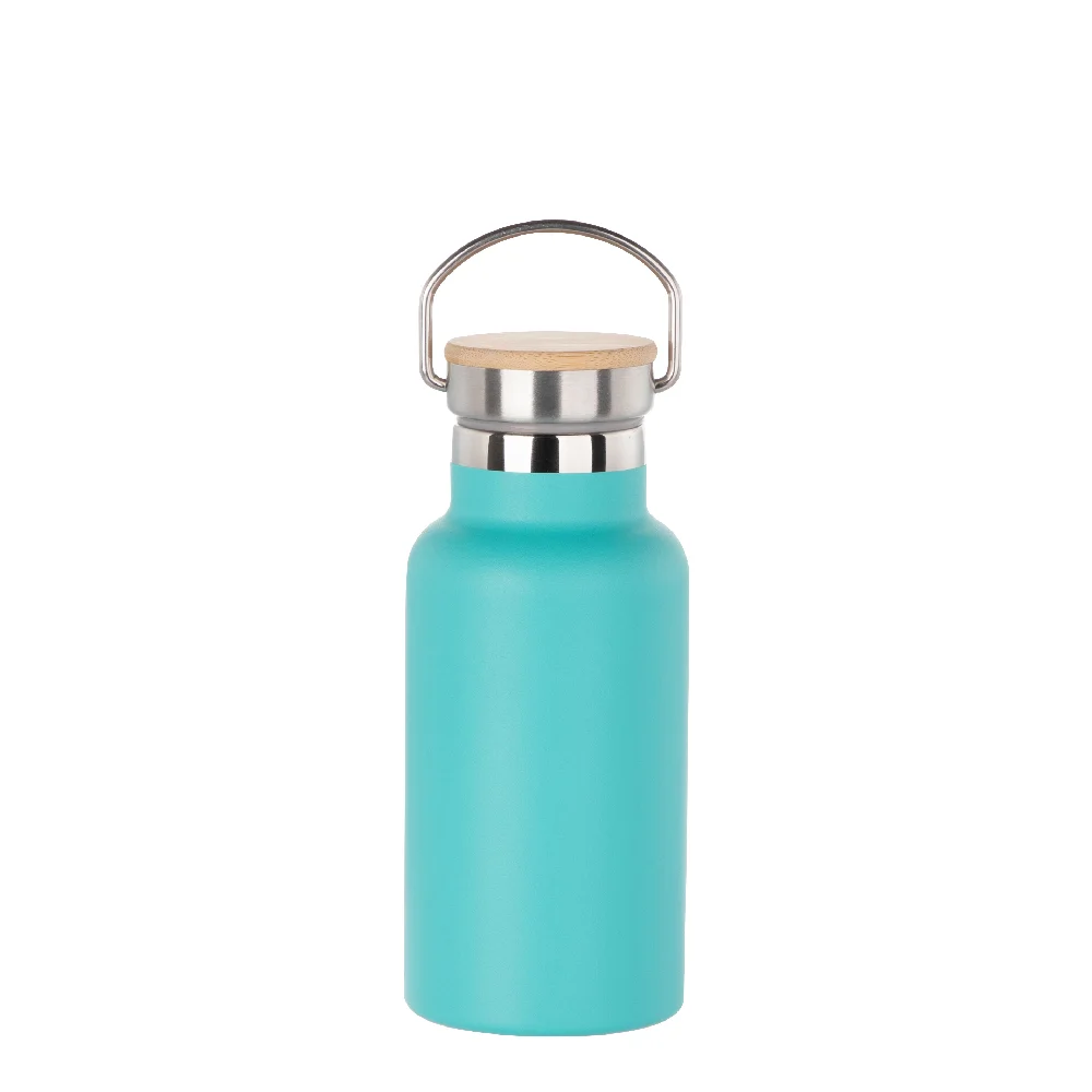 350ml Insulated Sports Water Bottle with Bamboo Lid (Mint Green)