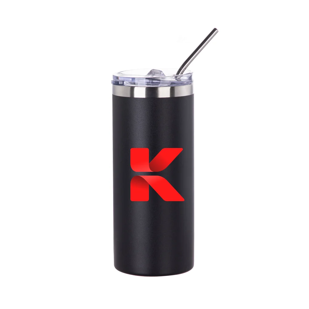 16oz/480ml Stainless Steel Tumbler with Straw & Lid (Powder Coated, Black) thumbnail 3