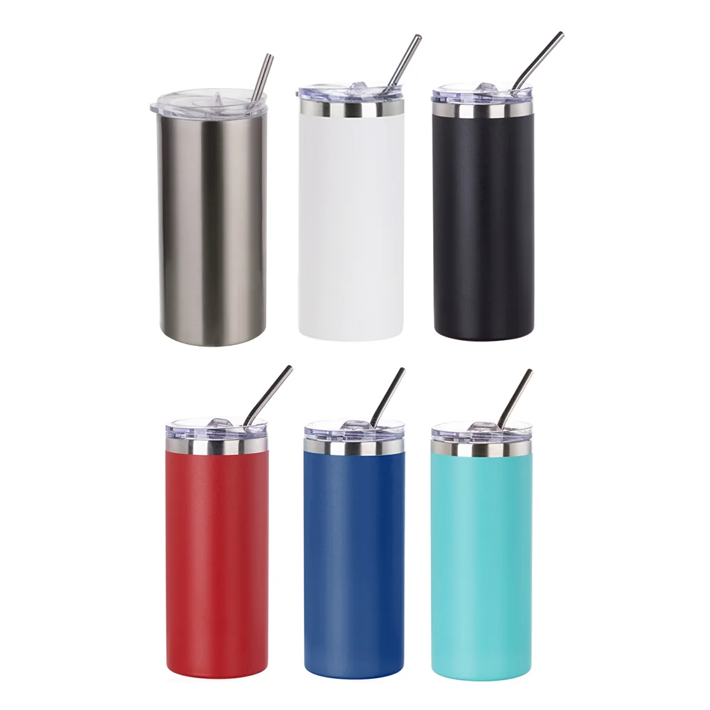16oz/480ml Stainless Steel Tumbler with Straw & Lid (Sublimation, Matt White) thumbnail 5