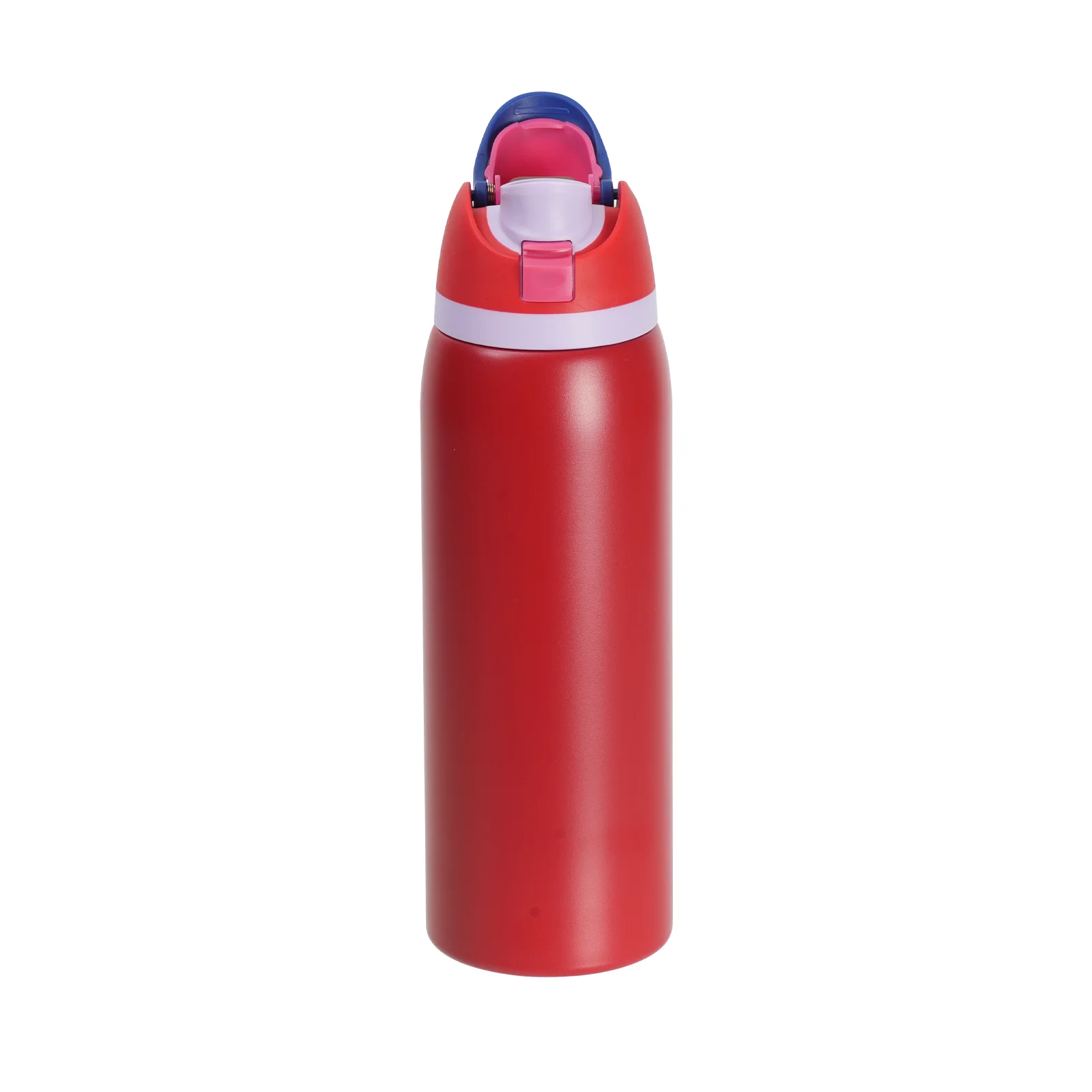 40oz 1200mll Stainless Steel Water Bottle with Sip Spout and Push-button Lid with Lock (Powder Coated, Red) thumbnail 5