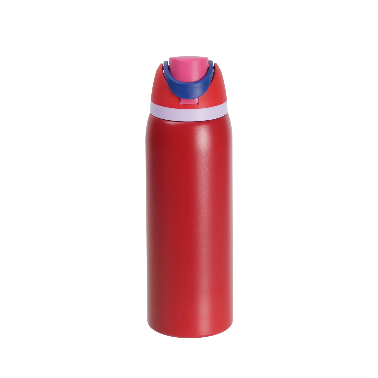 40oz 1200mll Stainless Steel Water Bottle with Sip Spout and Push-button Lid with Lock (Powder Coated, Red) thumbnail 1