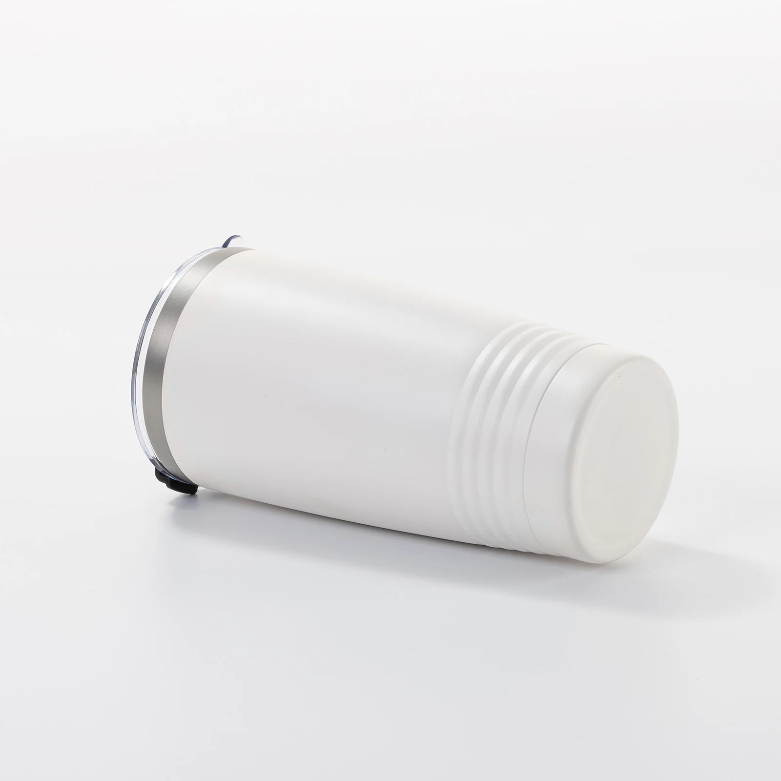 20oz/600ml Stainless Steel Tumbler w/ Ringneck Grip (Sublimation, Matt White) thumbnail 4