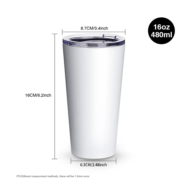 16oz 480ml Double Wall Stainless Steel Vacuum Insulated Travel Mug (Powder Coating) thumbnail 3
