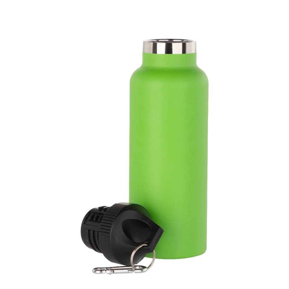 17oz/500ml Powder Coated Sports Bottle with Plastic & Carabiner Lid (Grass Green) thumbnail 4