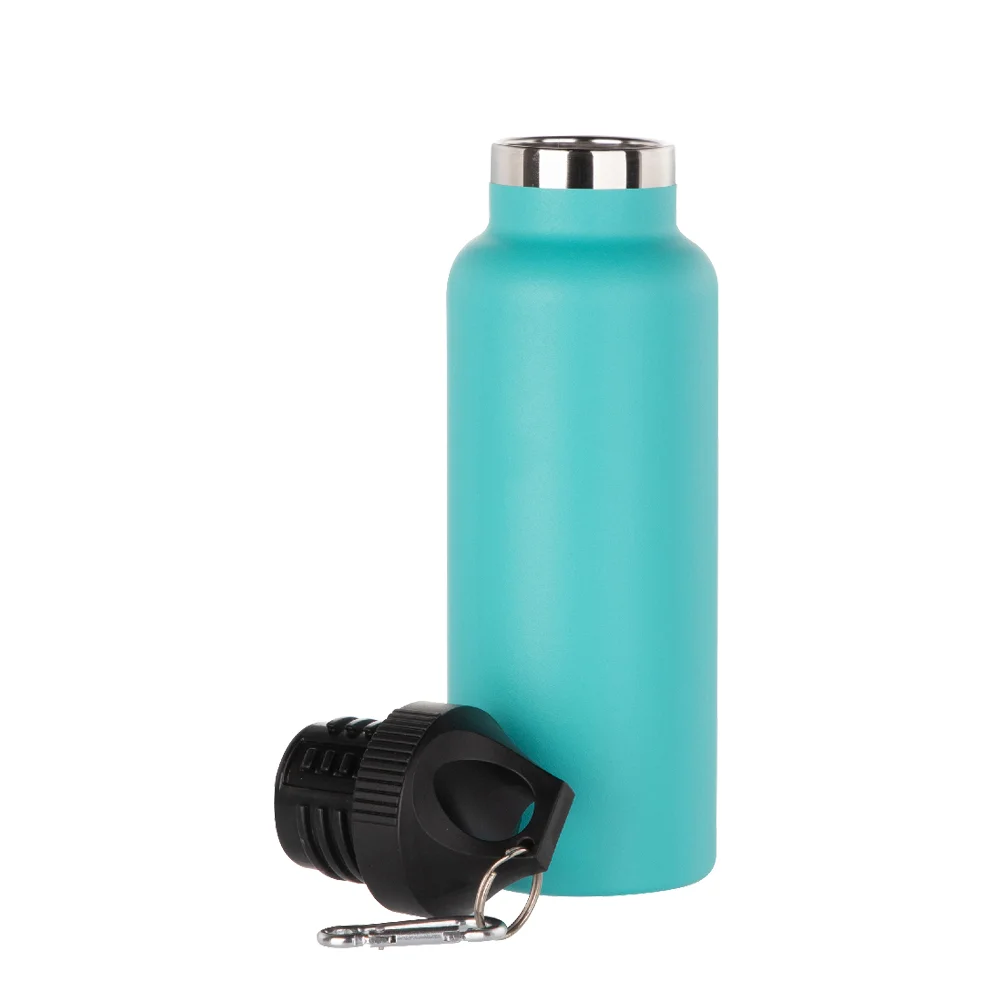 17oz/500ml Powder Coated Sports Bottle with Plastic & Carabiner Lid (Mint Green) thumbnail 4