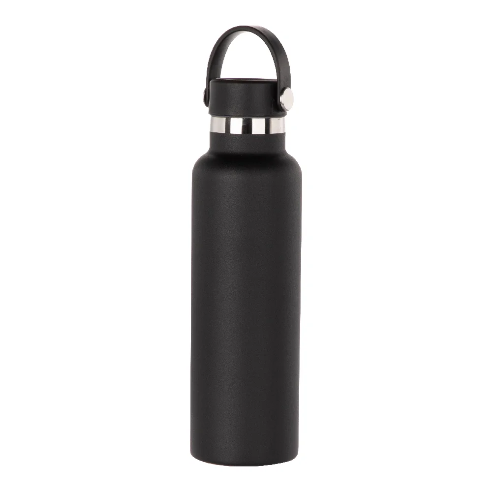 600ml Powder Coated Sports Bottle (Black) thumbnail 1