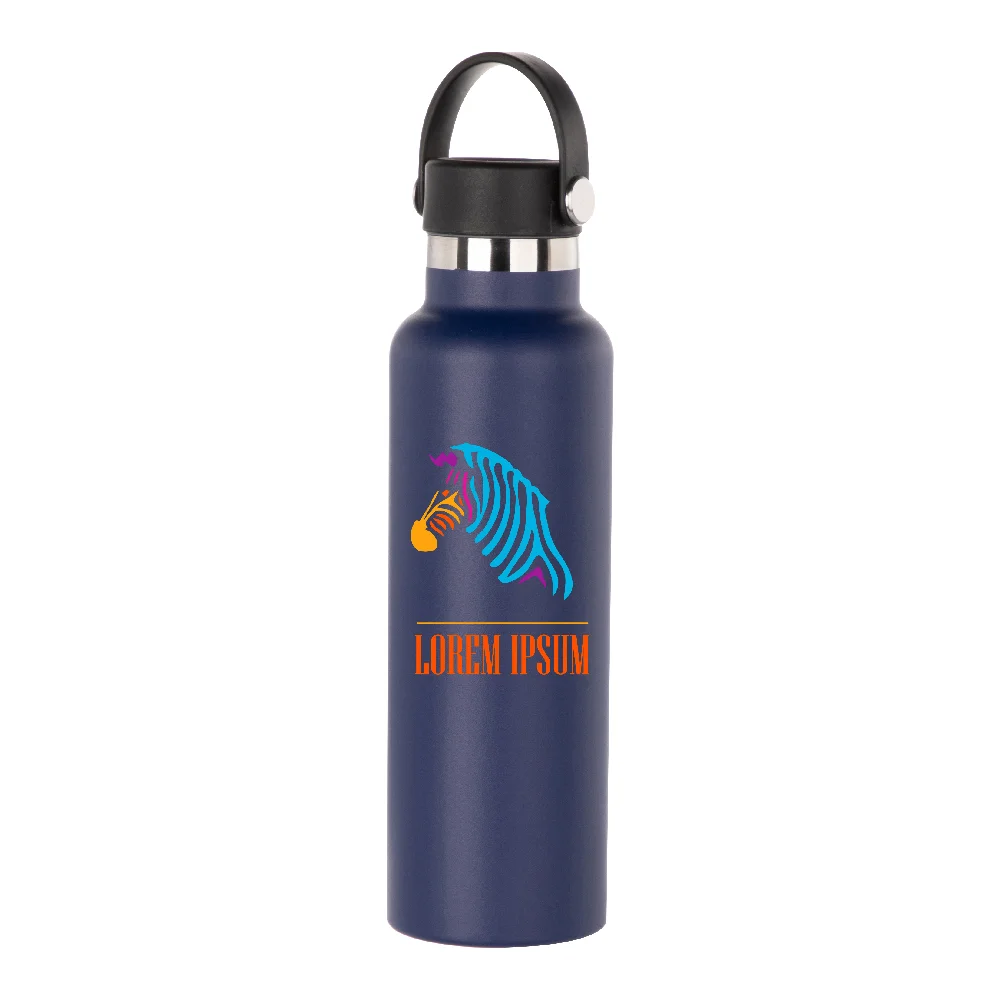 600ml Powder Coated Sports Bottle (Dark Blue) thumbnail 3