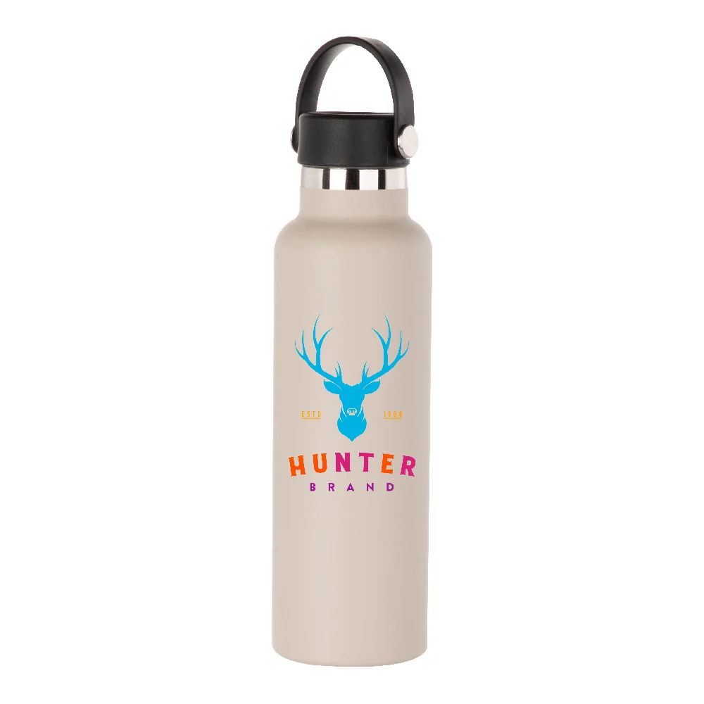 600ml Powder Coated Sports Bottle (Light Grey) thumbnail 3