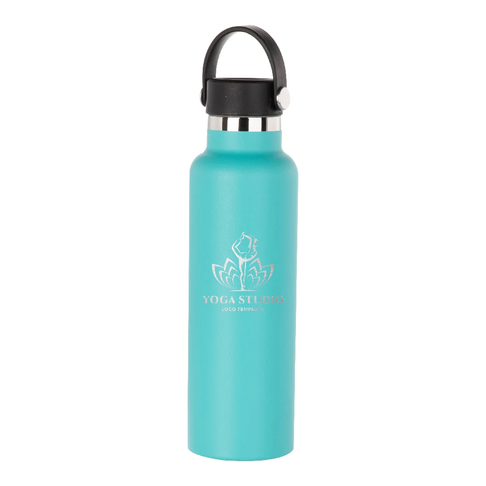 600ml Powder Coated Sports Bottle (Mint Green) thumbnail 2