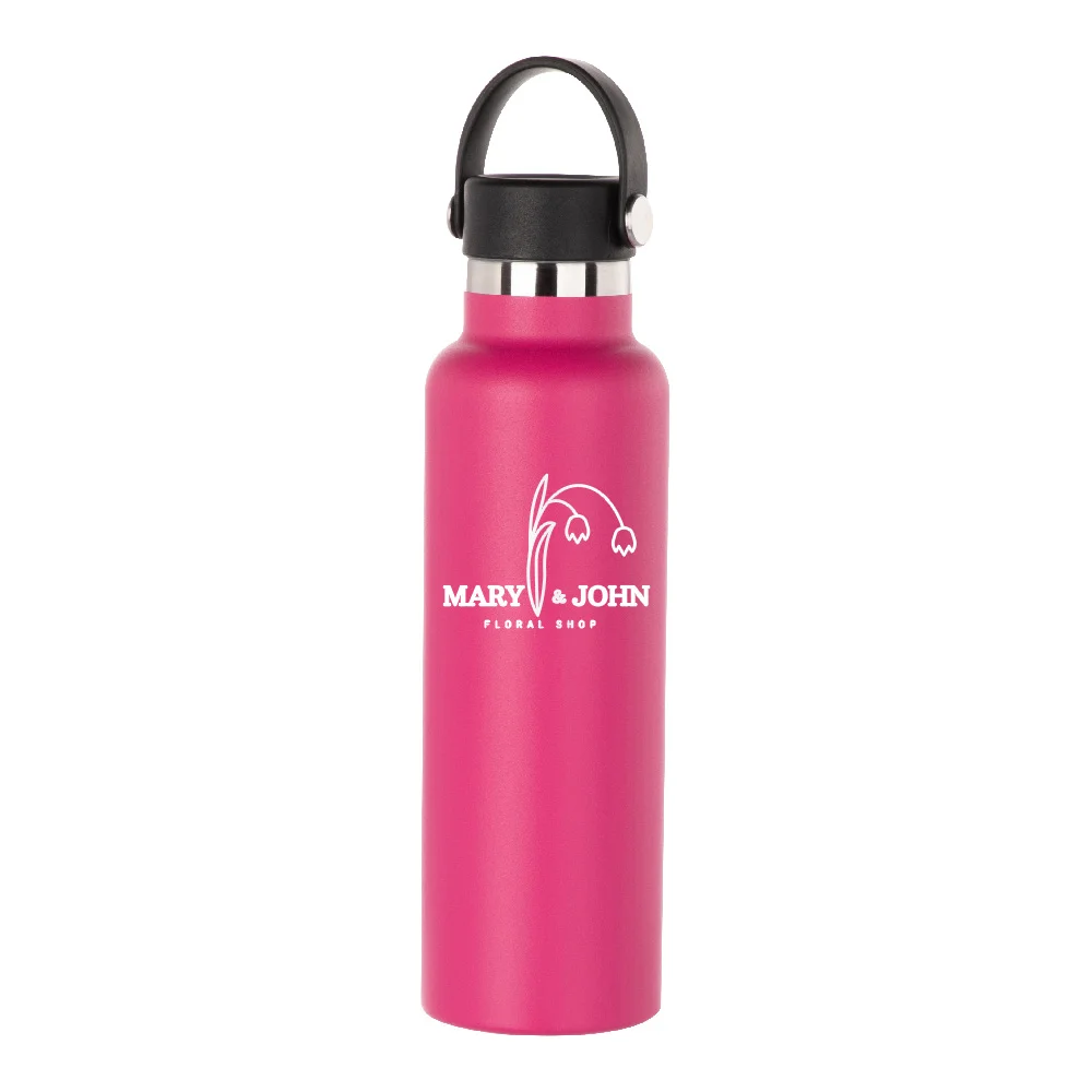 600ml Powder Coated Sports Bottle (Purple Red) thumbnail 2