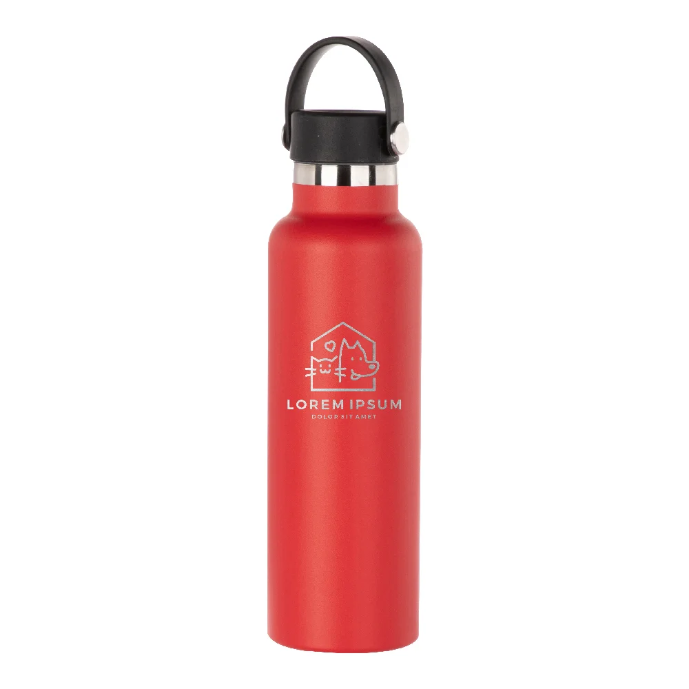600ml Powder Coated Sports Bottle (Red) thumbnail 2