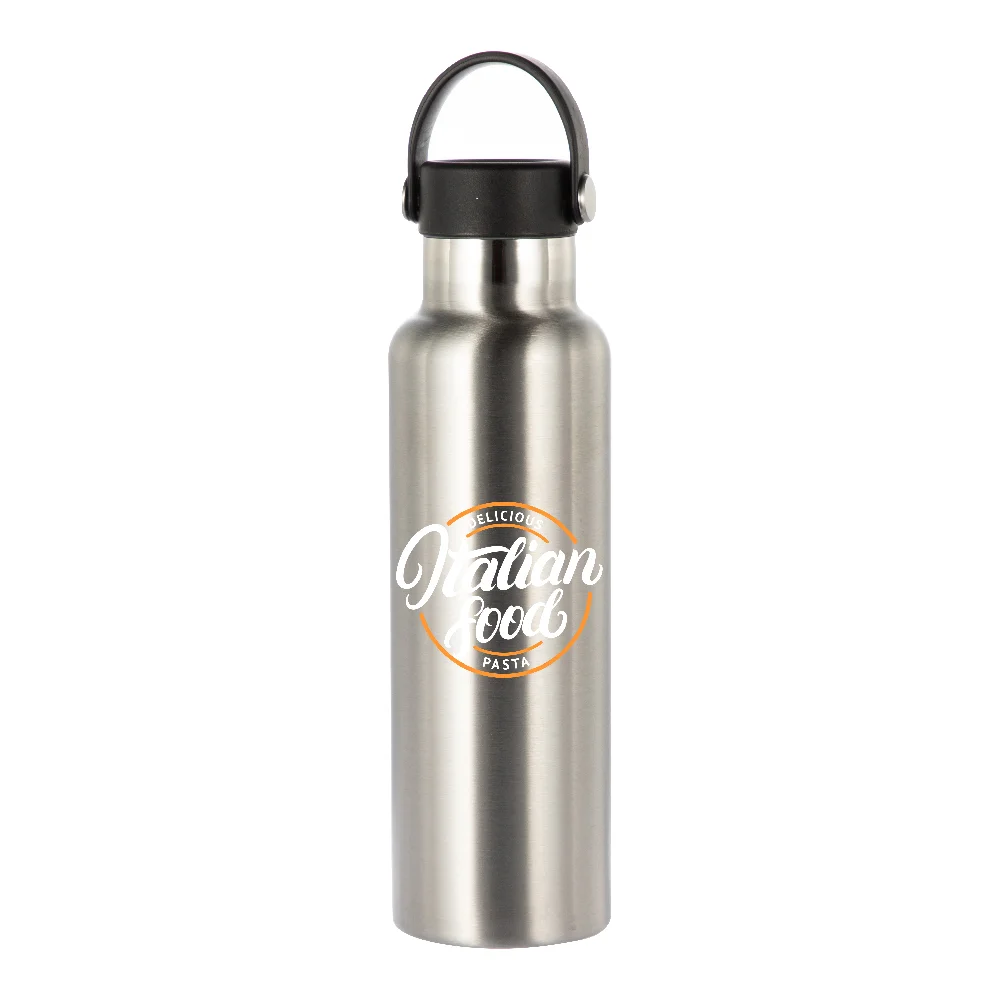 600ml Powder Coated Sports Bottle (Silver) thumbnail 2