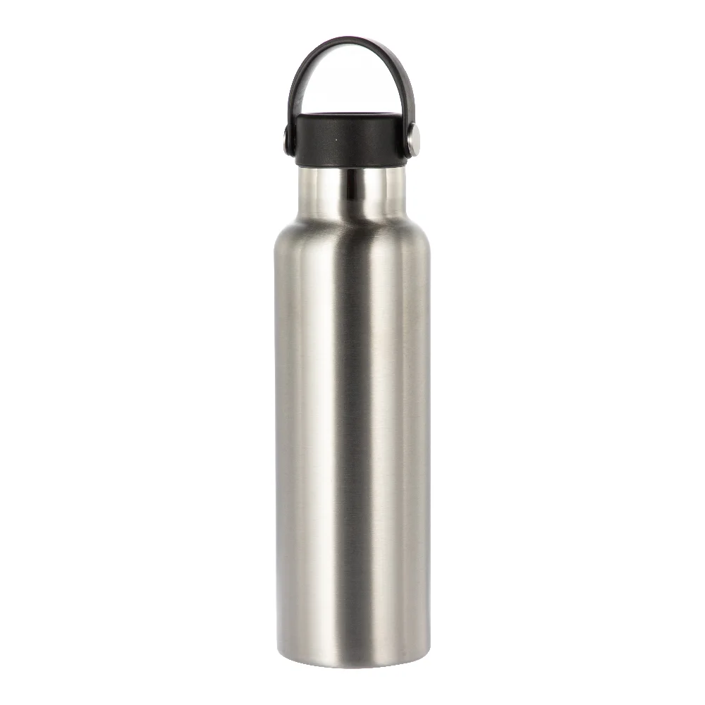 600ml Powder Coated Sports Bottle (Silver) thumbnail 1