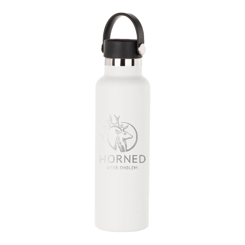 600ml Powder Coated Sports Bottle (White)