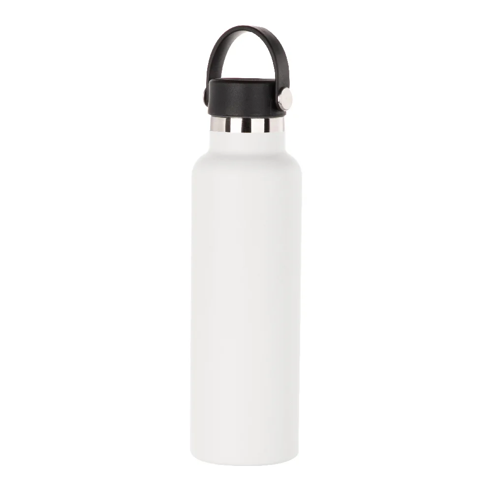 600ml Powder Coated Sports Bottle (White)