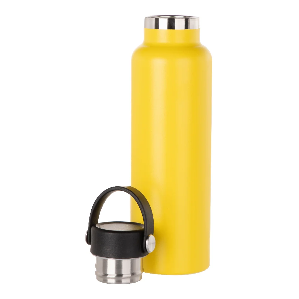 600ml Powder Coated Sports Bottle (Yellow) thumbnail 4