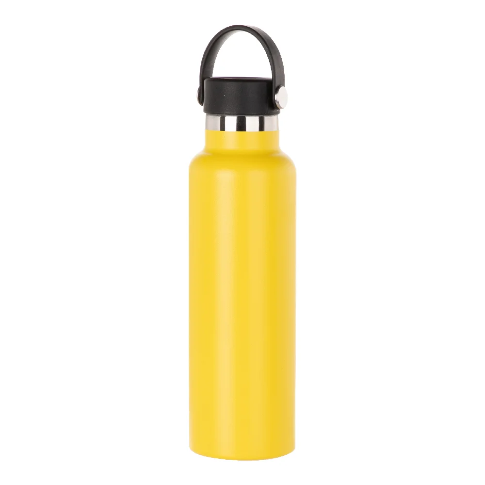 600ml Powder Coated Sports Bottle (Yellow) - image 1