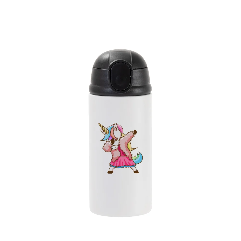 12oz/360ml Kids Stainless Steel Bottle (Sublimation, Matt White) thumbnail 2