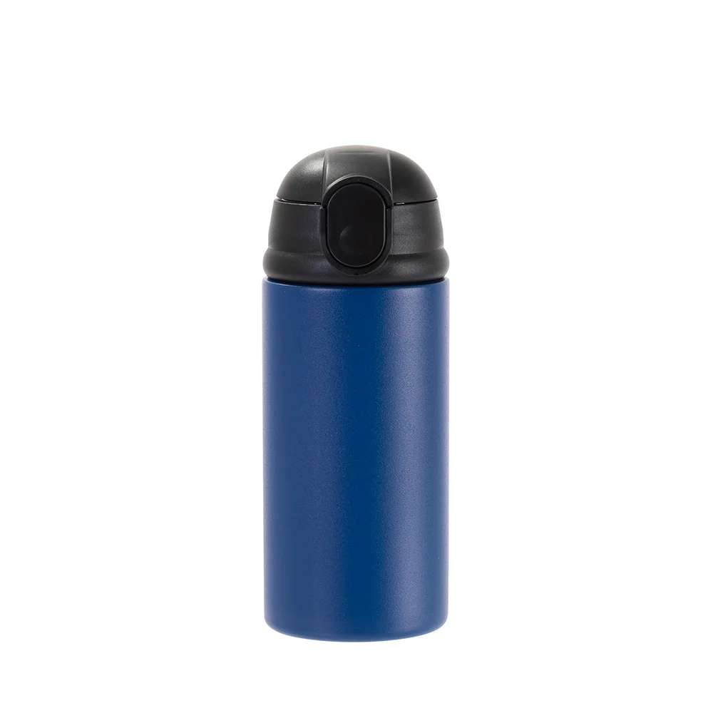 12oz/360ml Kids Stainless Steel Bottle (Powder Coated, Dark Blue) thumbnail 1
