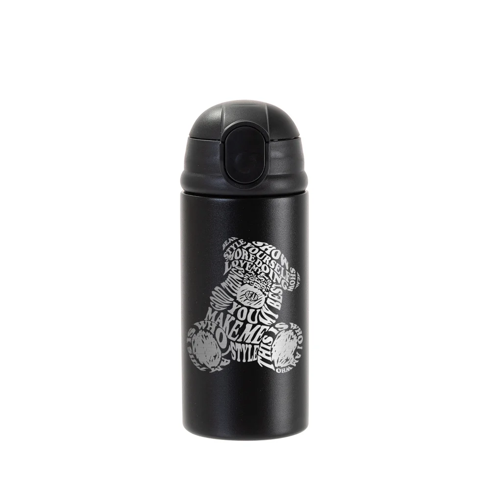 12oz/360ml Kids Stainless Steel Bottle (Powder Coated, Dark Blue) thumbnail 2