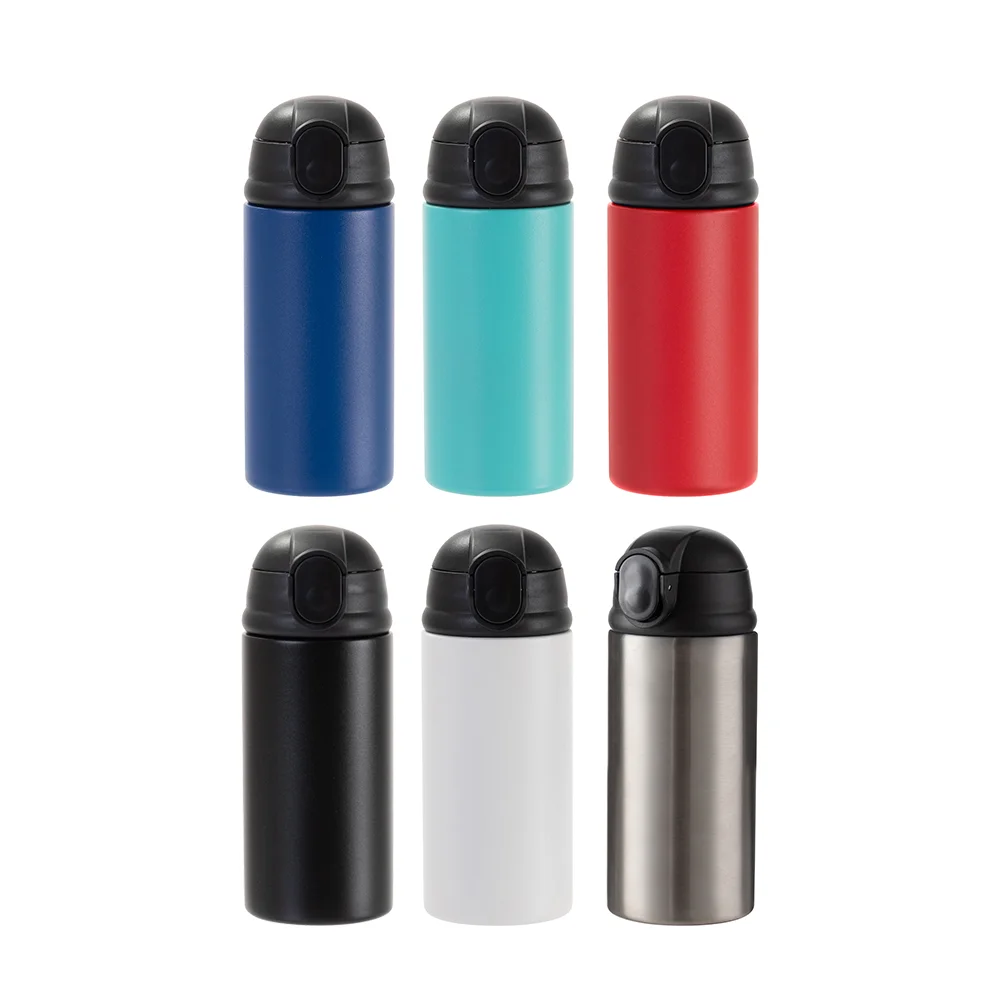 12oz/360ml Kids Stainless Steel Bottle (Powder Coated, Mint Green) thumbnail 4