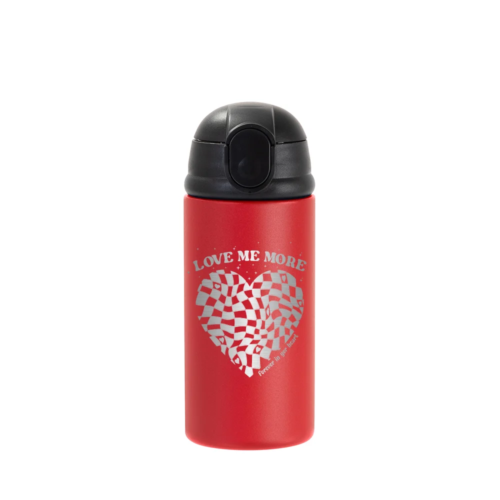 12oz/360ml Kids Stainless Steel Bottle (Powder Coated, Red) thumbnail 2