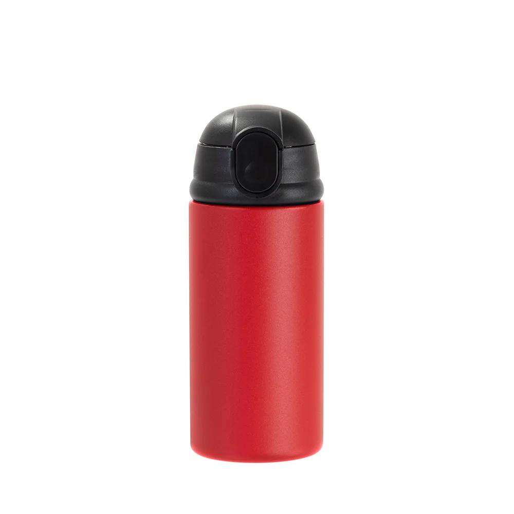 12oz/360ml Kids Stainless Steel Bottle (Powder Coated, Red) thumbnail 1