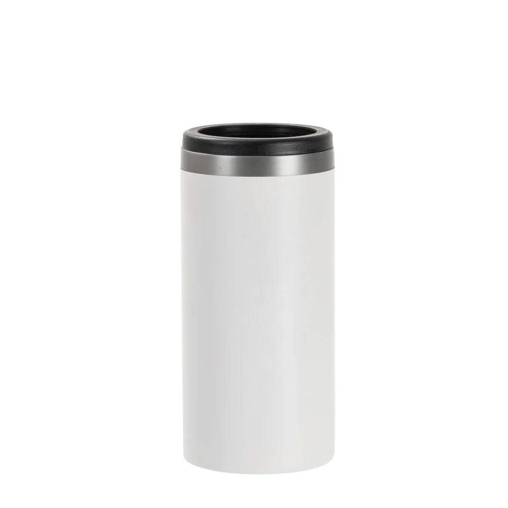12oz/350ml Stainless Steel Slim Can Cooler (Sublimation, Matt White) thumbnail 1