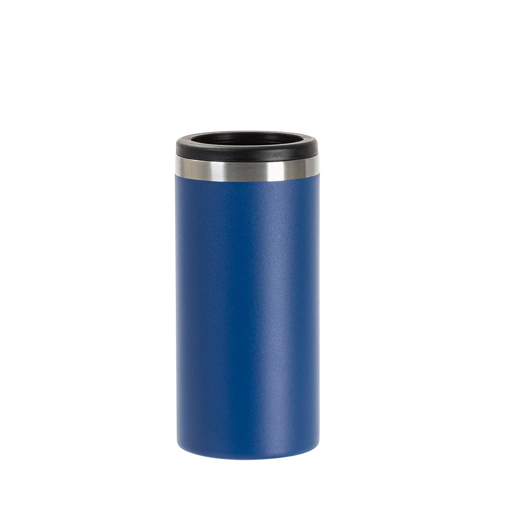 12oz/350ml Stainless Steel Slim Can Cooler (Powder Coated, Dark Blue) thumbnail 1