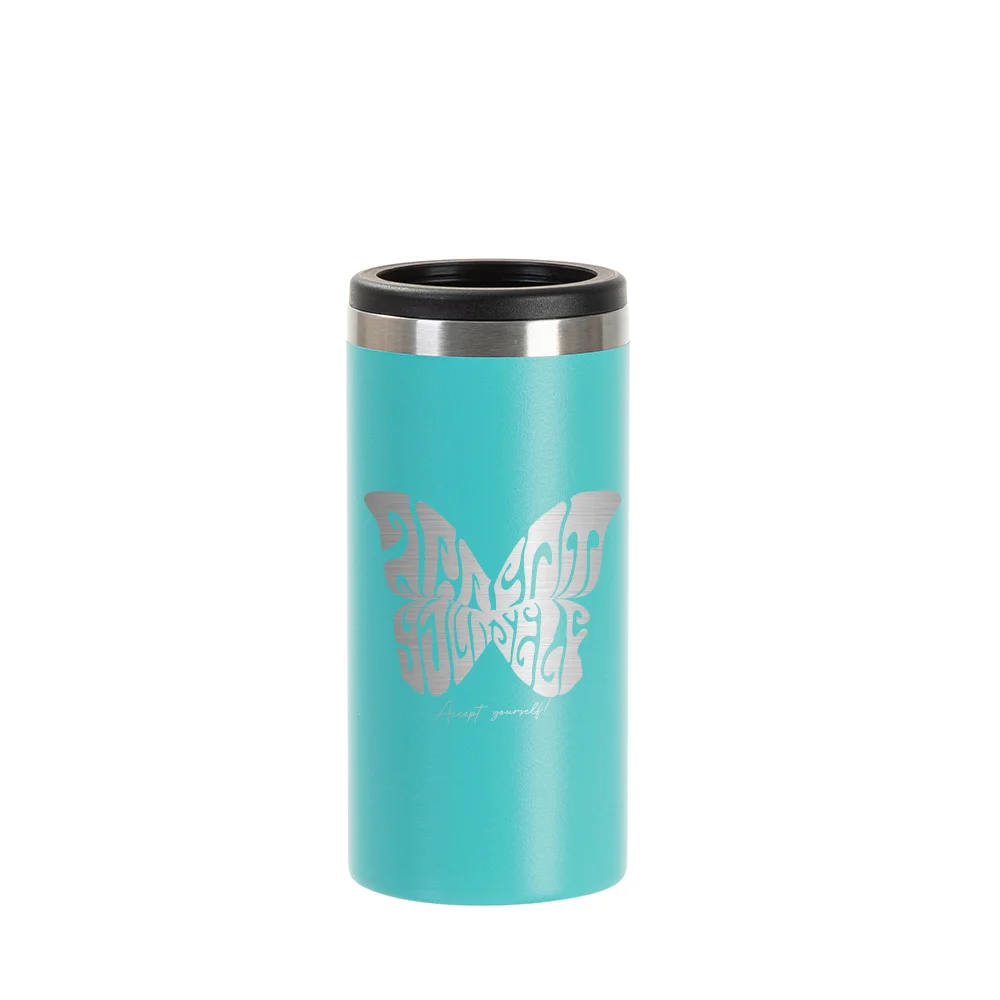 12oz/350ml Stainless Steel Slim Can Cooler (Powder Coated, Mint Green) thumbnail 2