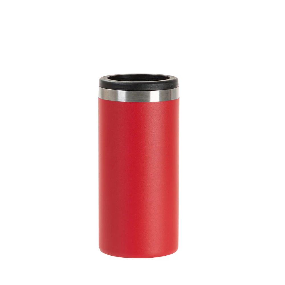 12oz/350ml Stainless Steel Slim Can Cooler (Powder Coated, Red) thumbnail 1